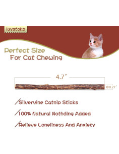 Juguetes para Gatos Luystoka - 10PCS Palitos de Silvervine 2