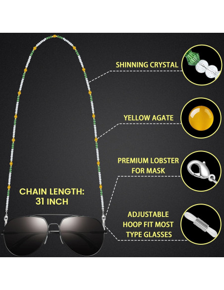 Cadena de Gafas Harmony - Soporte de Piedra Natural 78.74 cm