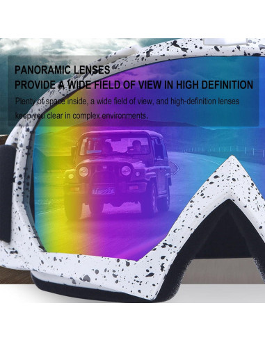 Gafas de Motocicleta Immoono con Máscara Facial y Lentes Coloridos