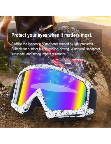 Gafas de Motocicleta Immoono con Máscara Facial y Lentes Coloridos