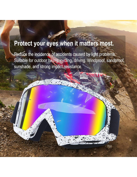 Gafas de Motocicleta Immoono con Máscara Facial y Lentes Coloridos