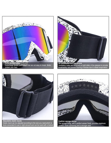 Gafas de Motocicleta Immoono con Máscara Facial y Lentes Coloridos