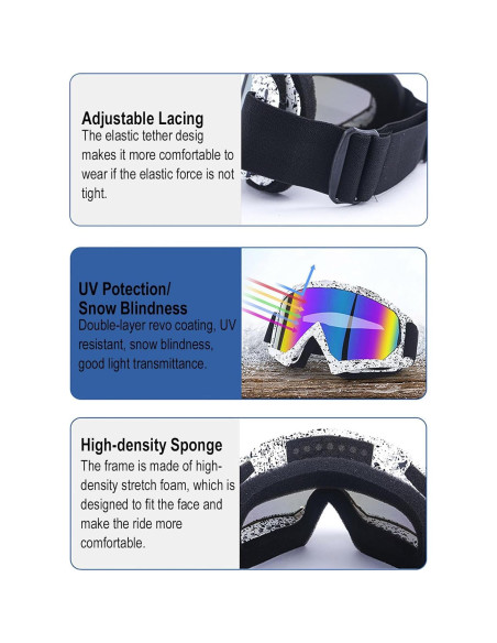 Gafas de Motocicleta Immoono con Máscara Facial y Lentes Coloridos