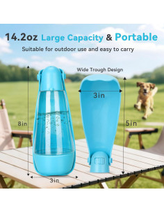 Botella de Agua para Perros UPSKY 414ml Plegable y Multifuncional 2
