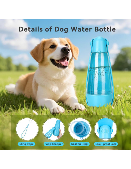 Botella de Agua para Perros UPSKY 414ml Plegable y Multifuncional