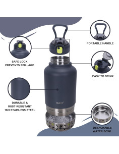 Botella de Agua Aislada GiNT 37oz para Perros y Humanos 2