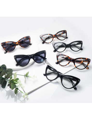 6 Gafas de Lectura Ojo de Gato Mujeres Bloqueo Luz Azul