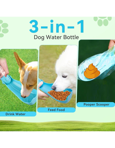 Botella de Agua para Perros UPSKY 414ml Plegable y Multifuncional
