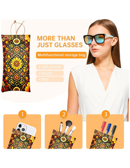 3 Estuches Suaves para Gafas Bohemios - Protección y Estilo