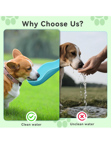 Botella de Agua para Perros UPSKY 414ml Plegable y Multifuncional