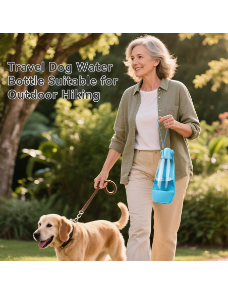 Botella de Agua para Perros UPSKY 414ml Plegable y Multifuncional