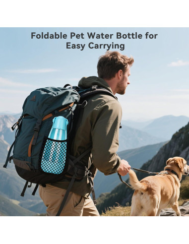 Botella de Agua para Perros UPSKY 414ml Plegable y Multifuncional