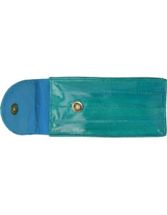 Estuche para Gafas de Piel de Anguila Marshal E508 Azul Bebé 2