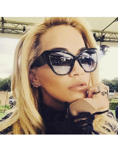 Gafas de sol estilo gato BRMHDY UV400 para mujeres - Negro 2