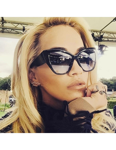 Gafas de sol estilo gato BRMHDY UV400 para mujeres - Negro