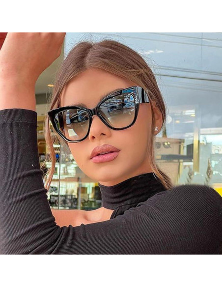 Gafas de sol estilo gato BRMHDY UV400 para mujeres - Negro