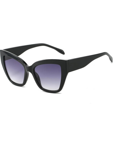 Gafas de sol estilo gato BRMHDY UV400 para mujeres - Negro