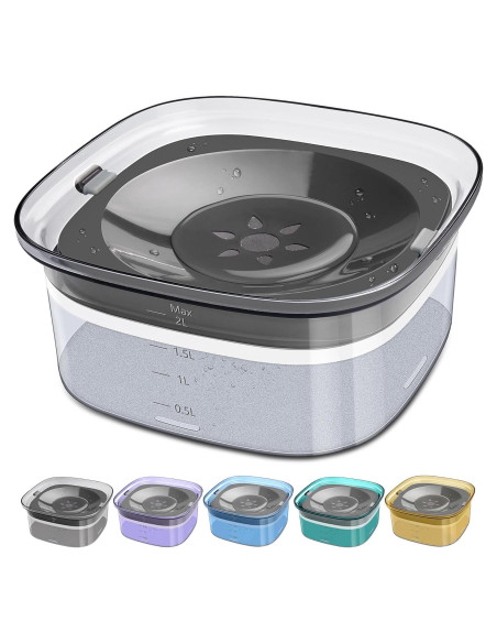 Tazón de Agua para Perros UPSKY 2L Antiderrame y Antideslizante