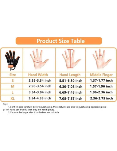 Guantes de Rehabilitación GENDOING Mano Derecha XL