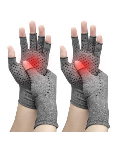 Guantes de Compresión DRNAIETY para Artritis Sin Dedos XL Gris