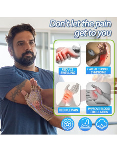 Guantes de Compresión DRNAIETY para Artritis Sin Dedos M Marrón 2