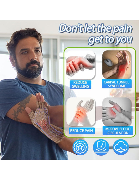 Guantes de Compresión DRNAIETY para Artritis Sin Dedos M Marrón