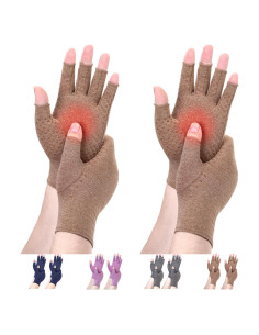 Guantes de Compresión DRNAIETY para Artritis XL Marrón