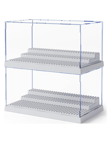 Caja de Exhibición Mlikero 2 Pack para Minifiguras Gris