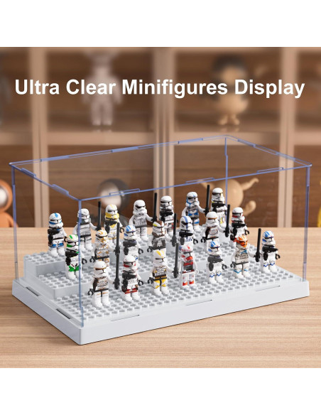 Caja de Exhibición Mlikero 2 Pack para Minifiguras Gris