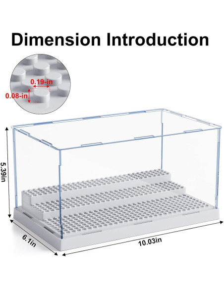 Caja de Exhibición Mlikero 2 Pack para Minifiguras Gris