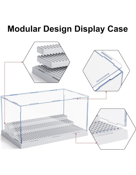 Caja de Exhibición Mlikero 2 Pack para Minifiguras Gris