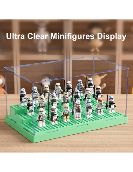 Caja de Exhibición Mlikero para Minifiguras Verde 25,4x15,5cm