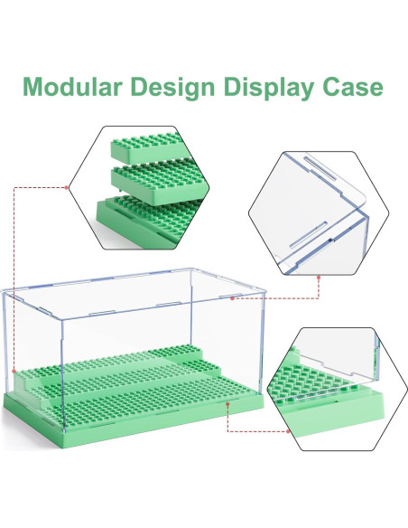 Caja de Exhibición Mlikero para Minifiguras Verde 25,4x15,5cm