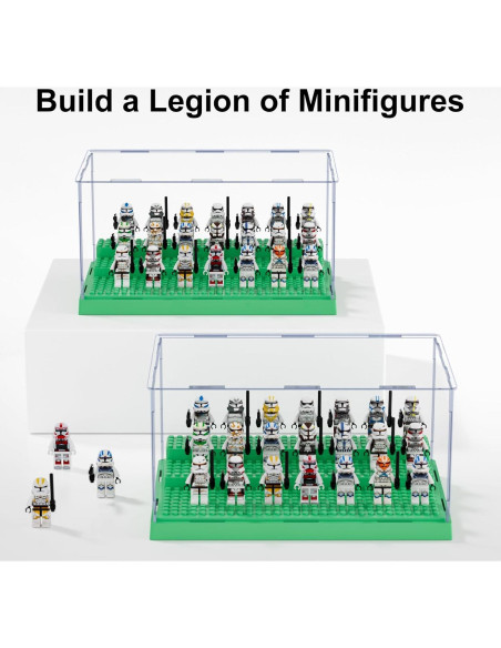 Caja de Exhibición Mlikero para Minifiguras Verde 25,4x15,5cm