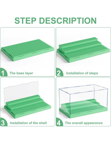 Caja de Exhibición Mlikero para Minifiguras Verde 25,4x15,5cm