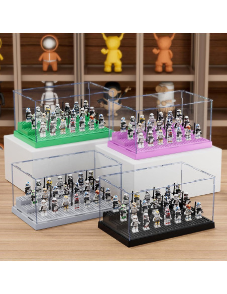 Caja de Exhibición Mlikero para Minifiguras Verde 25,4x15,5cm