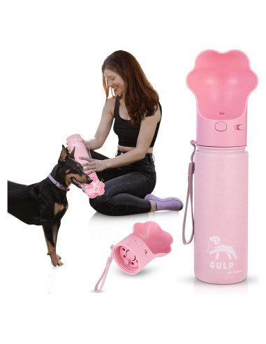 Botella de Agua Aislada Duna para Perros 532 ml Rosa