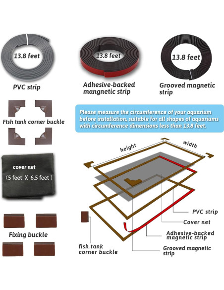 Cubierta de Red Antisalto Magnética FUYITE 4.2m Acuario