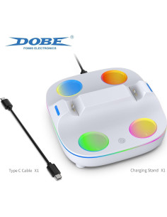 Dock de Carga Dobe TP5-35115 Blanco con Luz RGB 2