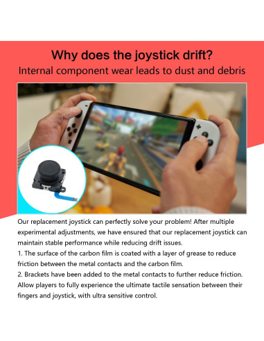 Kit Reparación Joystick Joycon SmaFsan 4 Piezas para Nintendo Switch