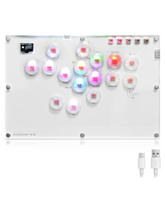 Arcade Stick AceGamer T16 Blanco 16 Teclas RGB Turbo