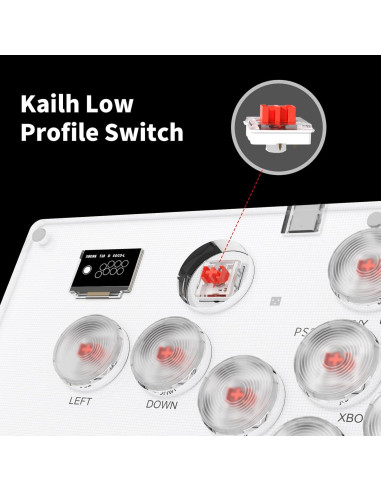 Arcade Stick AceGamer T16 Blanco 16 Teclas RGB Turbo