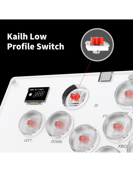 Arcade Stick AceGamer T16 Blanco 16 Teclas RGB Turbo