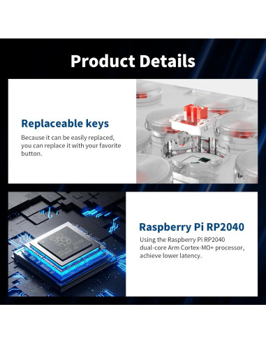 Arcade Stick AceGamer T16 Blanco 16 Teclas RGB Turbo