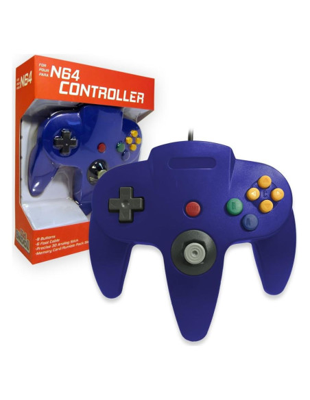 Controlador con cable Old Skool para Nintendo 64 - Azul