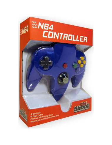 Controlador con cable Old Skool para Nintendo 64 - Azul