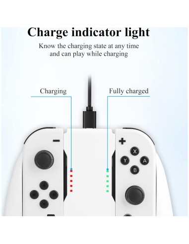 Agarre de Carga Joycon GLDRAM para Nintendo Switch - Blanco
