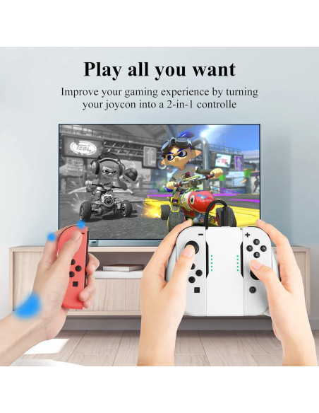 Agarre de Carga Joycon GLDRAM para Nintendo Switch - Blanco