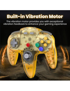 Controladores Inalámbricos N64 SAFFUN Amarillo Claro - 2 Pcs 2