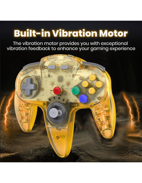 Controladores Inalámbricos N64 SAFFUN Amarillo Claro - 2 Pcs